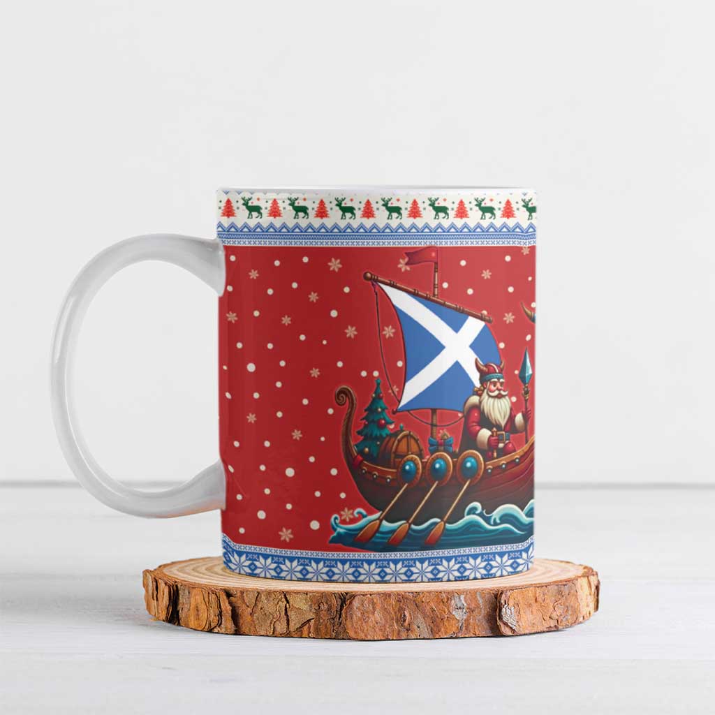 Scotland Viking Santa Christmas Ceramic Mug Funny Reindeer Norse Xmas - Wonder Print Shop