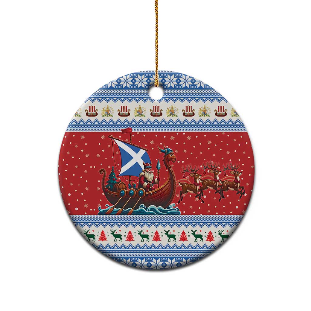 Scotland Viking Santa Christmas Ceramic Ornament Funny Reindeer Norse Xmas - Wonder Print Shop