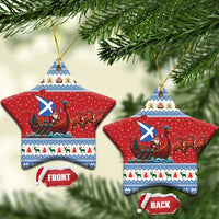 Scotland Viking Santa Christmas Ceramic Ornament Funny Reindeer Norse Xmas - Wonder Print Shop