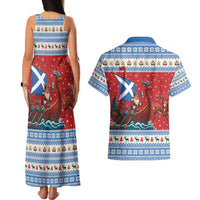 Scotland Viking Santa Christmas Couples Matching Tank Maxi Dress and Hawaiian Shirt Funny Reindeer Norse Xmas - Wonder Print Shop