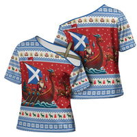 Scotland Viking Santa Christmas Cross Shoulder Shirt Funny Reindeer Norse Xmas - Wonder Print Shop