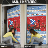 Scotland Viking Santa Christmas Door Cover Funny Reindeer Norse Xmas - Wonder Print Shop