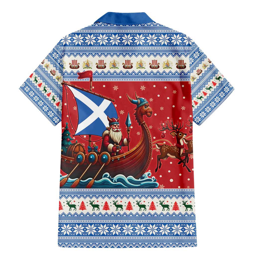 Scotland Viking Santa Christmas Family Matching Mermaid Dress and Hawaiian Shirt Funny Reindeer Norse Xmas - Wonder Print Shop