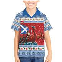 Scotland Viking Santa Christmas Family Matching Mermaid Dress and Hawaiian Shirt Funny Reindeer Norse Xmas - Wonder Print Shop