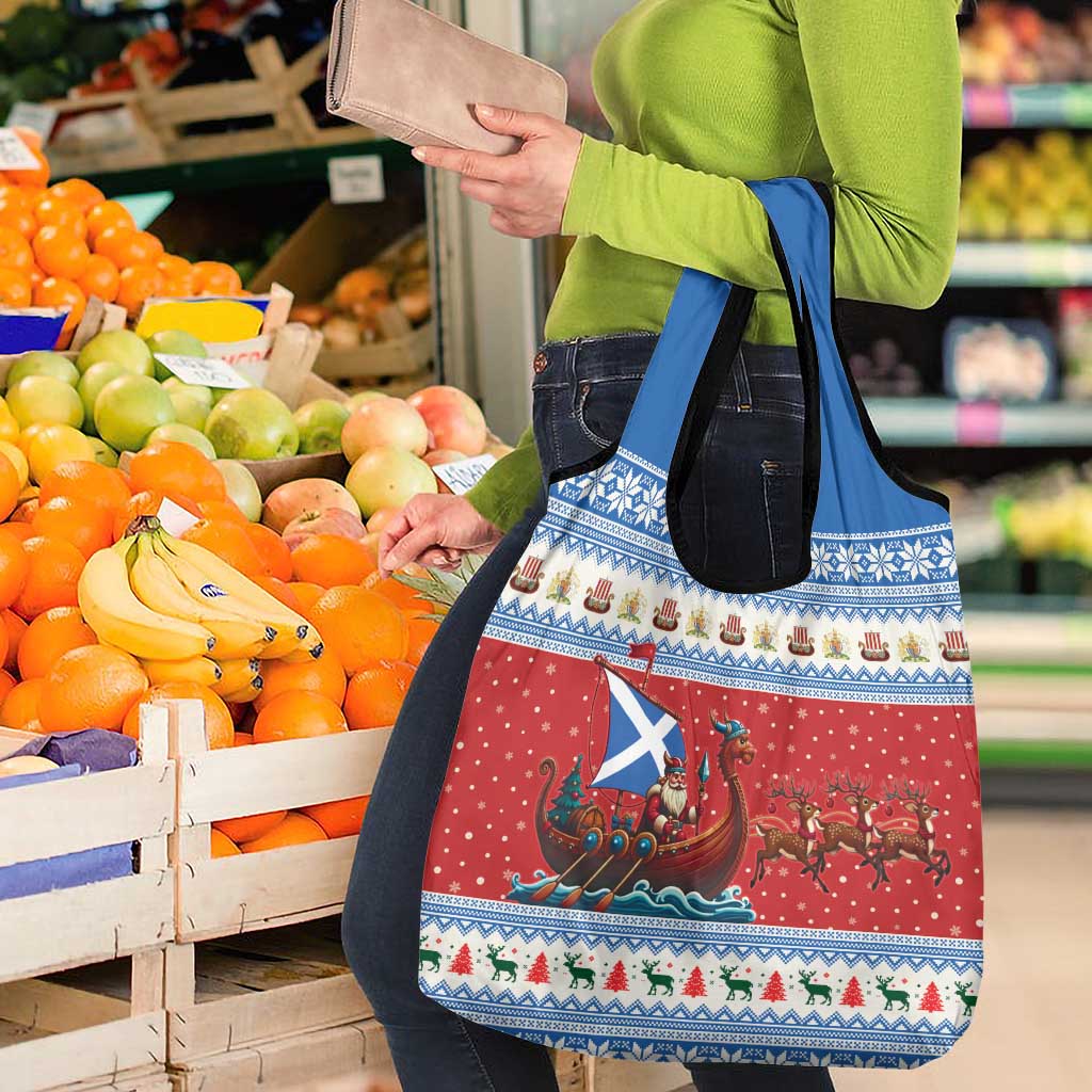 Scotland Viking Santa Christmas Grocery Bag Funny Reindeer Norse Xmas - Wonder Print Shop