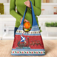 Scotland Viking Santa Christmas Grocery Bag Funny Reindeer Norse Xmas - Wonder Print Shop