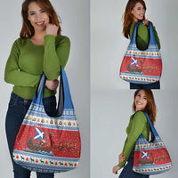 Scotland Viking Santa Christmas Grocery Bag Funny Reindeer Norse Xmas - Wonder Print Shop