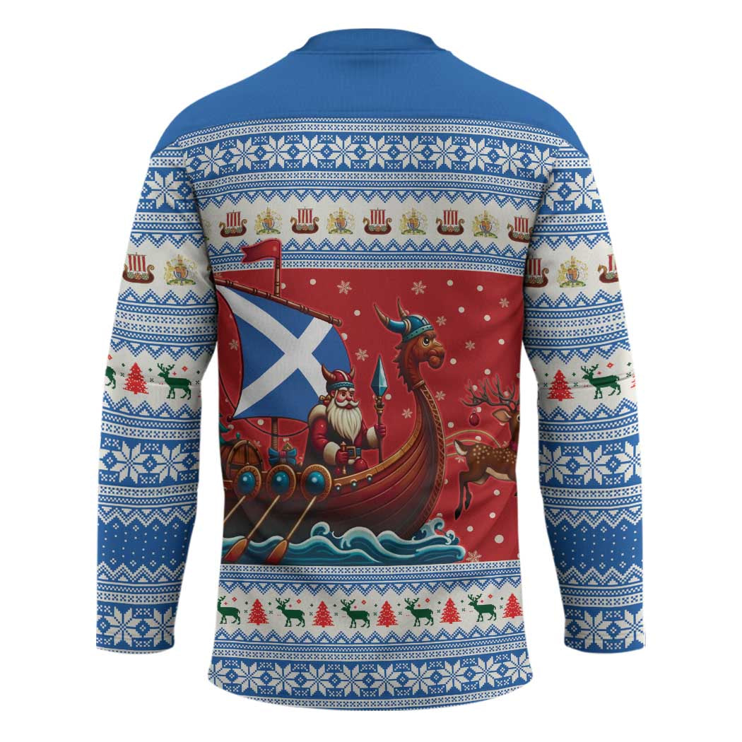 Scotland Viking Santa Christmas Hockey Jersey Funny Reindeer Norse Xmas - Wonder Print Shop