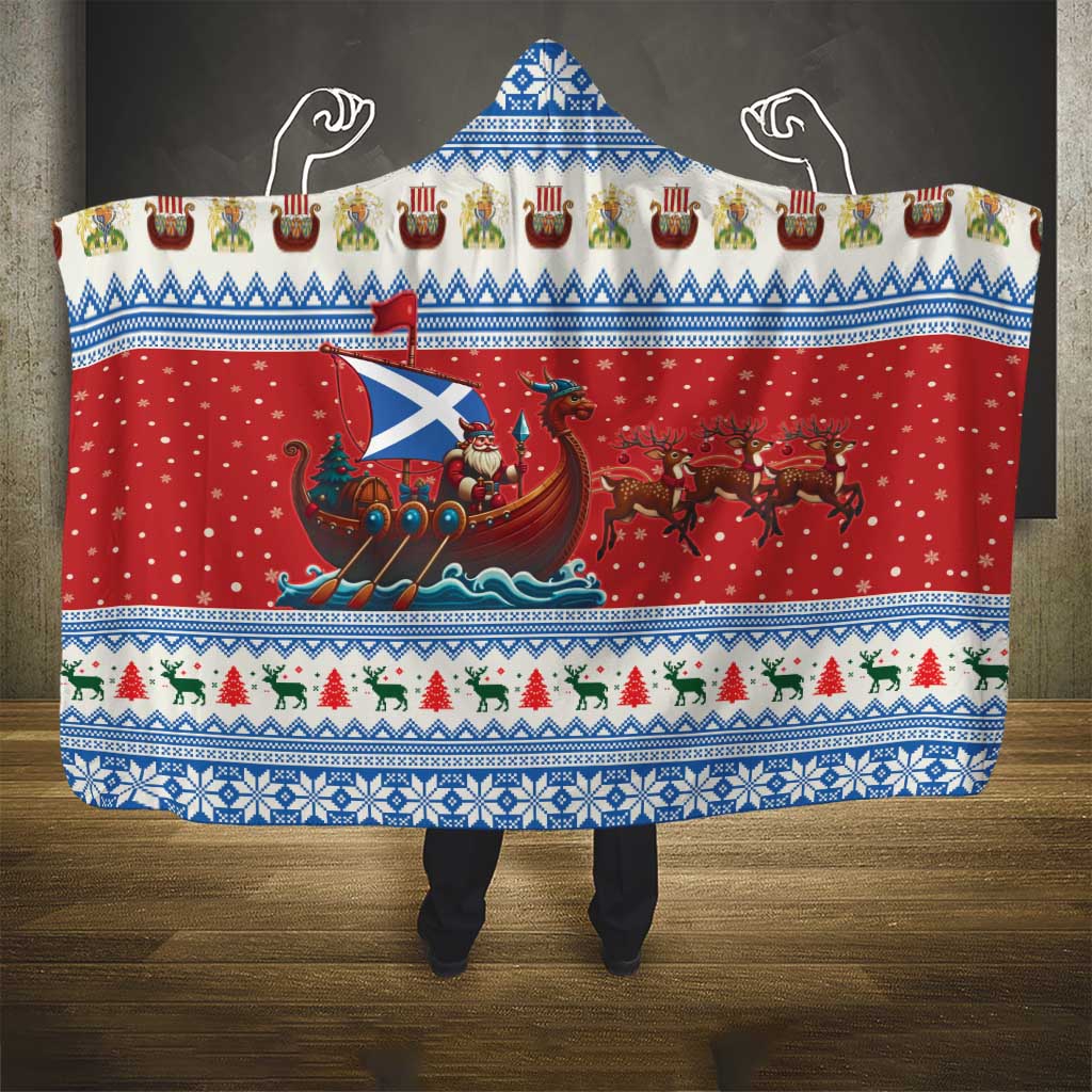 Scotland Viking Santa Christmas Hooded Blanket Funny Reindeer Norse Xmas - Wonder Print Shop