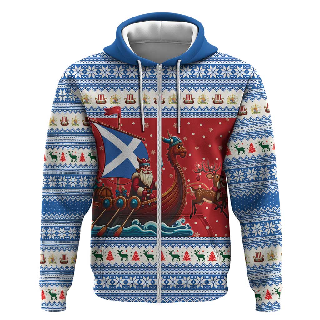 Scotland Viking Santa Christmas Hoodie Funny Reindeer Norse Xmas - Wonder Print Shop