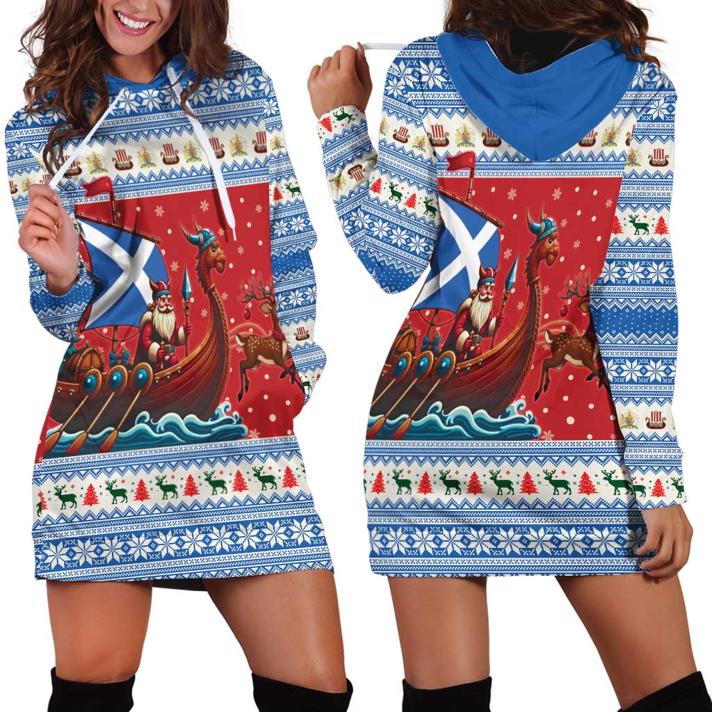 Scotland Viking Santa Christmas Hoodie Dress Funny Reindeer Norse Xmas - Wonder Print Shop