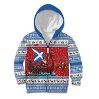 Scotland Viking Santa Christmas Kid Hoodie Funny Reindeer Norse Xmas - Wonder Print Shop