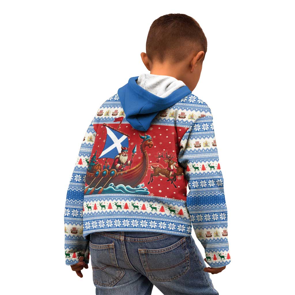 Scotland Viking Santa Christmas Kid Hoodie Funny Reindeer Norse Xmas - Wonder Print Shop