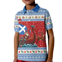 Scotland Viking Santa Christmas Kid Polo Shirt Funny Reindeer Norse Xmas - Wonder Print Shop