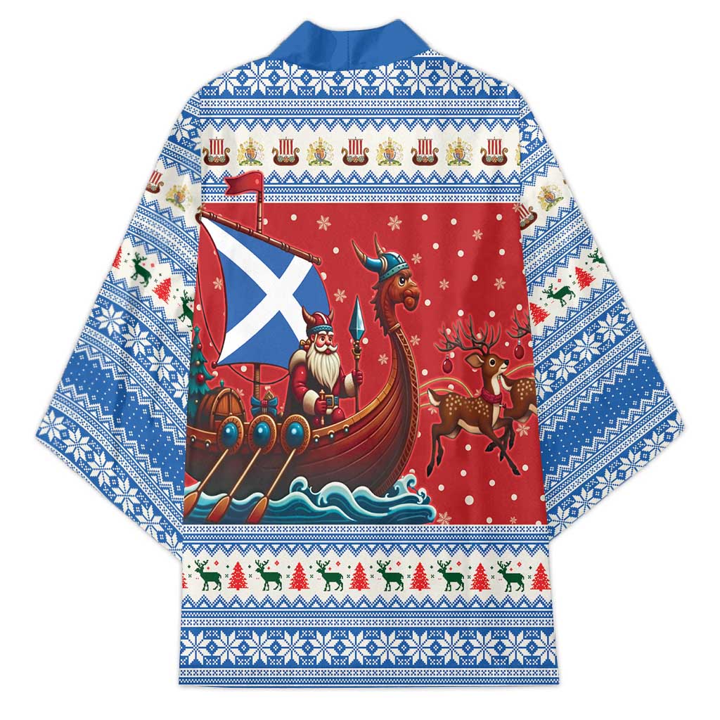 Scotland Viking Santa Christmas Kimono Funny Reindeer Norse Xmas - Wonder Print Shop