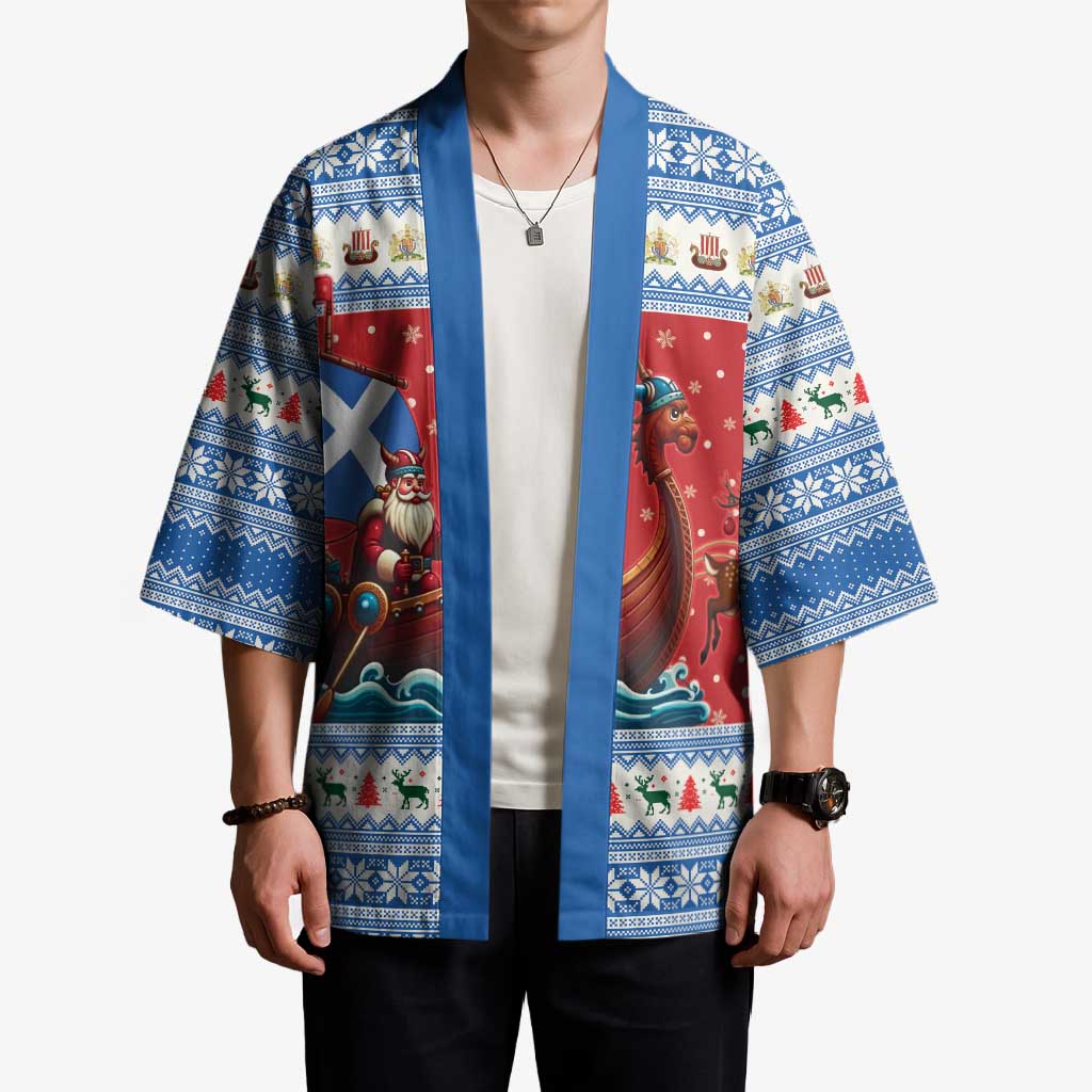 Scotland Viking Santa Christmas Kimono Funny Reindeer Norse Xmas - Wonder Print Shop