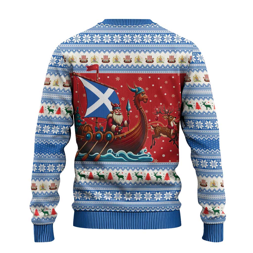 Scotland Viking Santa Christmas Ugly Christmas Sweater Funny Reindeer Norse Xmas - Wonder Print Shop