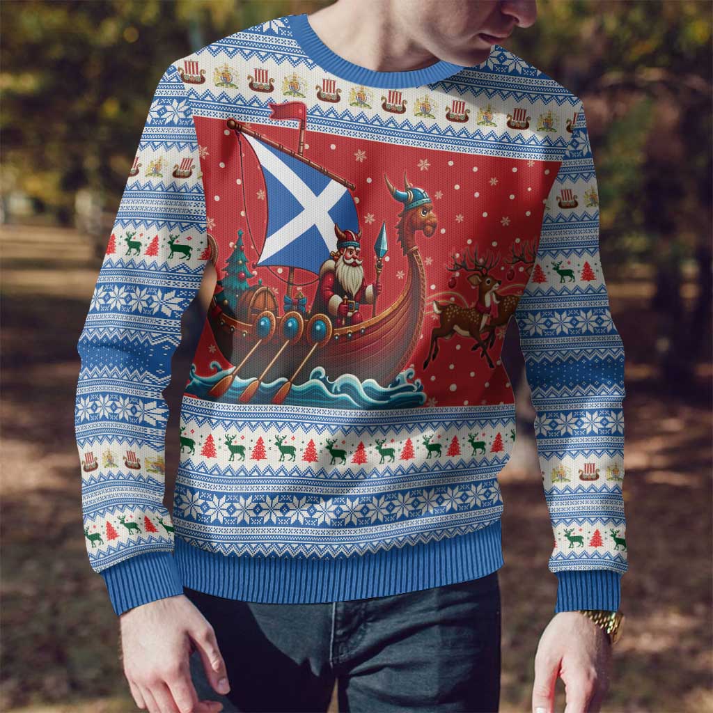 Scotland Viking Santa Christmas Ugly Christmas Sweater Funny Reindeer Norse Xmas - Wonder Print Shop