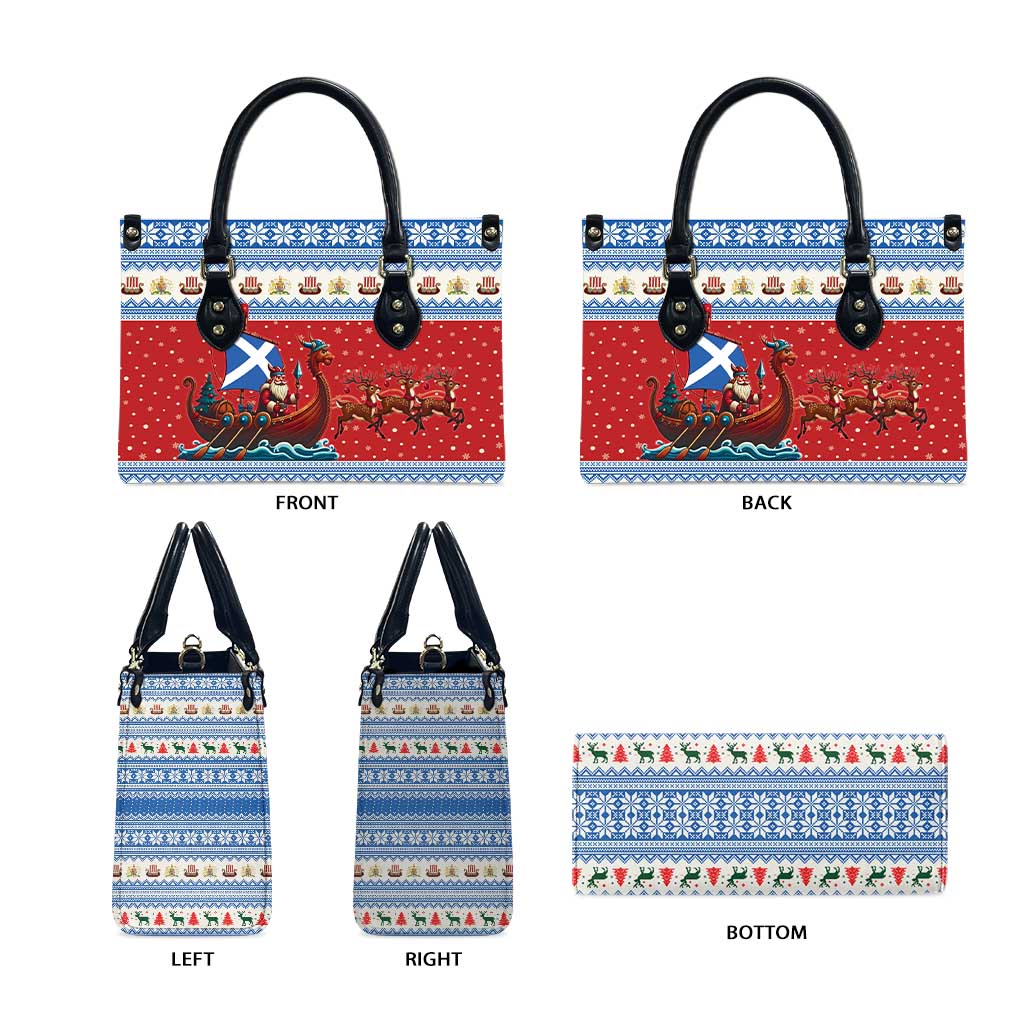 Scotland Viking Santa Christmas Leather Bag Funny Reindeer Norse Xmas - Wonder Print Shop