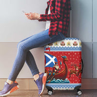 Scotland Viking Santa Christmas Luggage Cover Funny Reindeer Norse Xmas - Wonder Print Shop