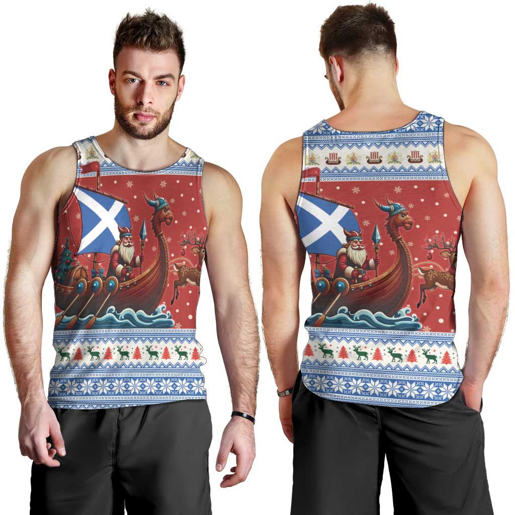 Scotland Viking Santa Christmas Men Tank Top Funny Reindeer Norse Xmas - Wonder Print Shop