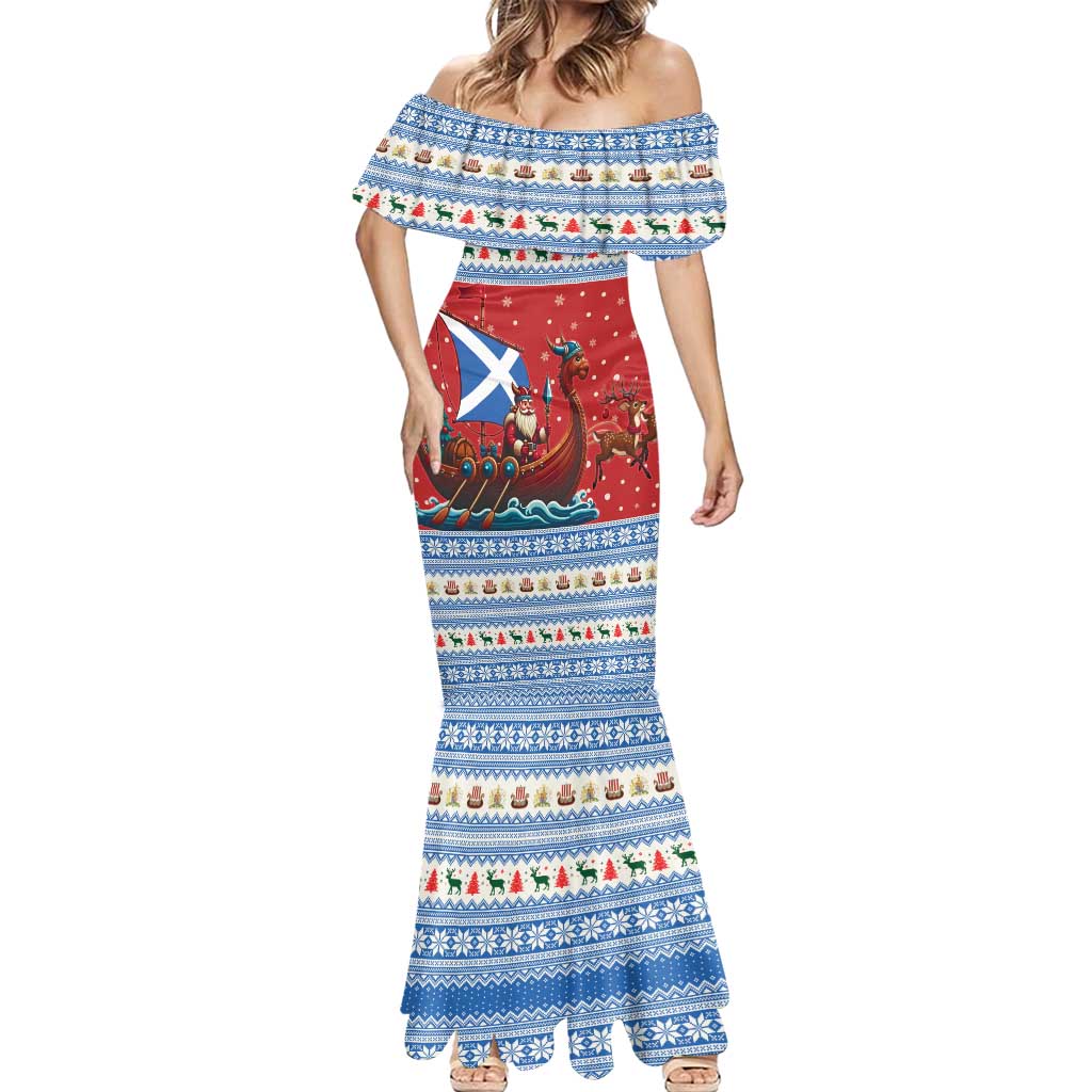 Scotland Viking Santa Christmas Mermaid Dress Funny Reindeer Norse Xmas - Wonder Print Shop
