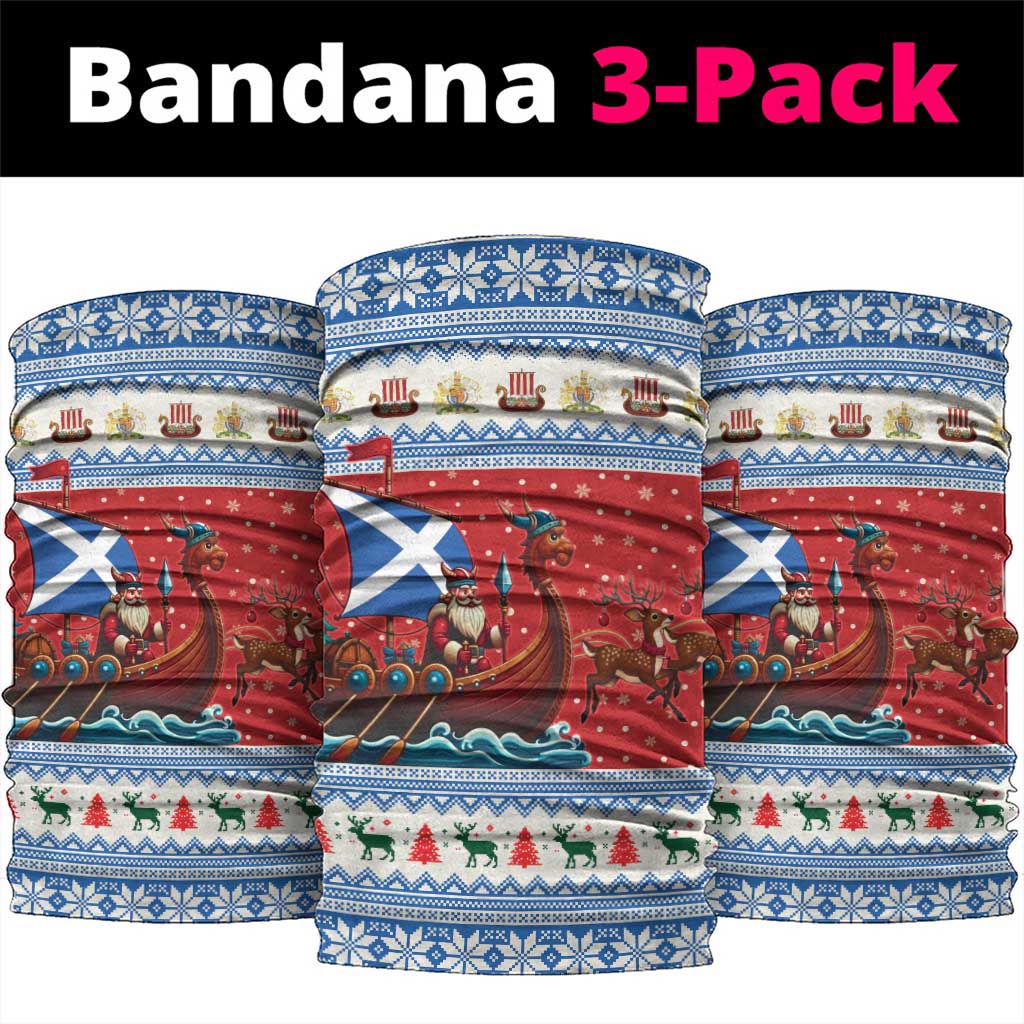 Scotland Viking Santa Christmas Neck Gaiter Funny Reindeer Norse Xmas - Wonder Print Shop