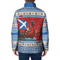 Scotland Viking Santa Christmas Padded Jacket Funny Reindeer Norse Xmas - Wonder Print Shop