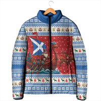 Scotland Viking Santa Christmas Padded Jacket Funny Reindeer Norse Xmas - Wonder Print Shop