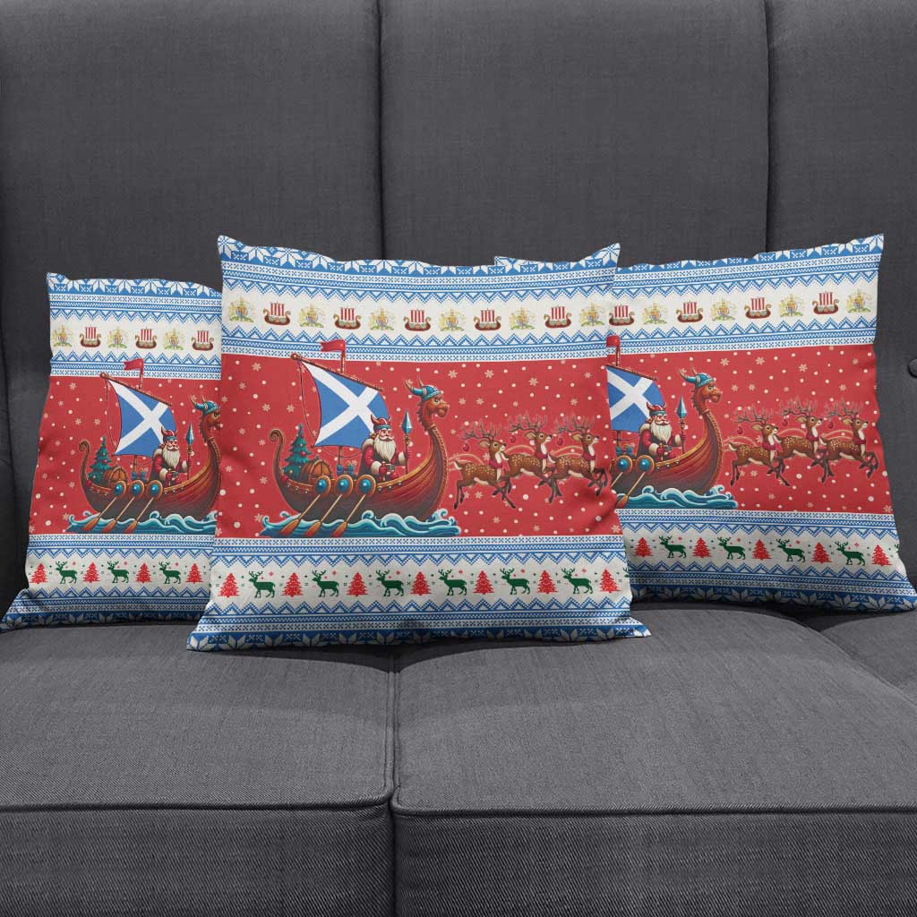 Scotland Viking Santa Christmas Pillow Cover Funny Reindeer Norse Xmas - Wonder Print Shop