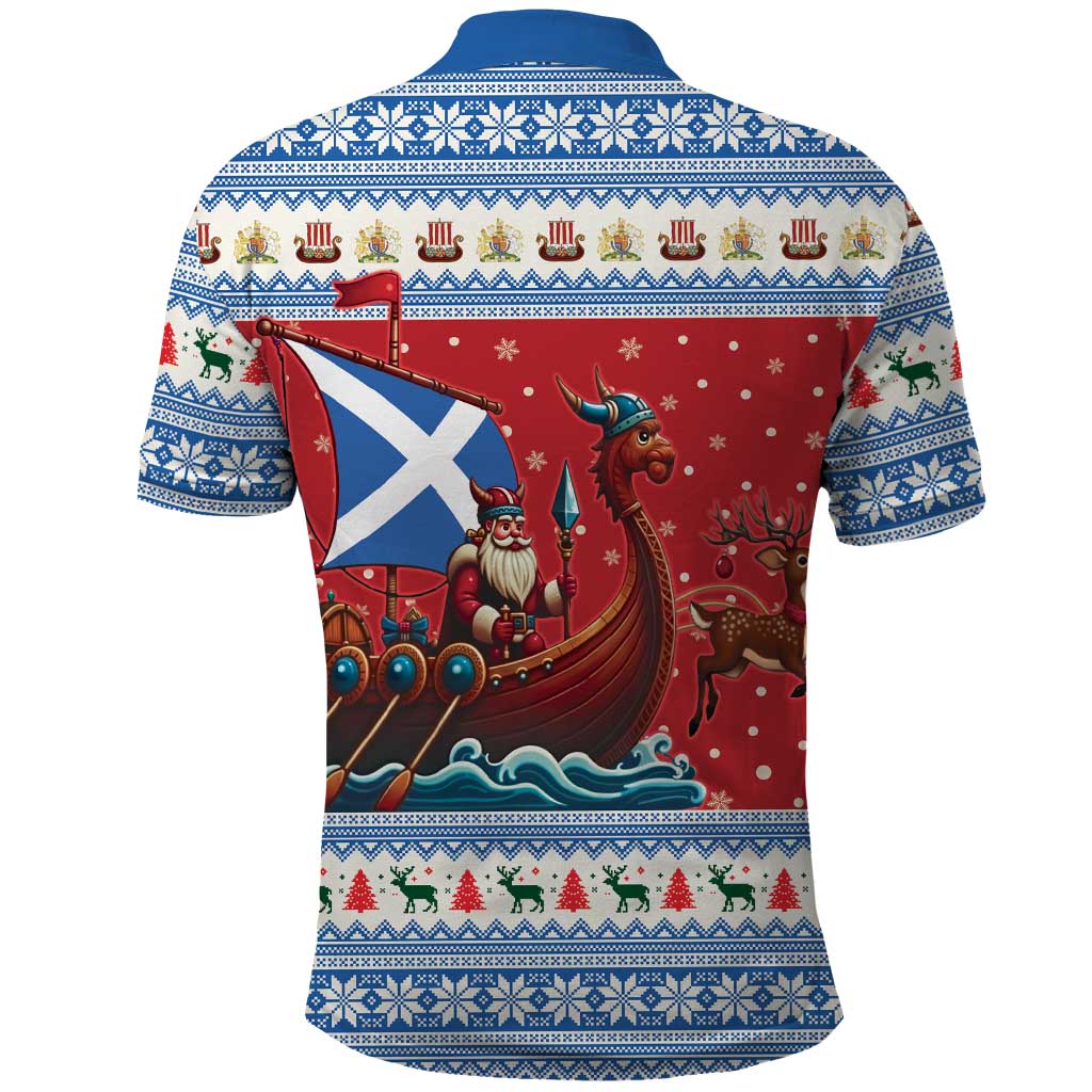 Scotland Viking Santa Christmas Polo Shirt Funny Reindeer Norse Xmas - Wonder Print Shop