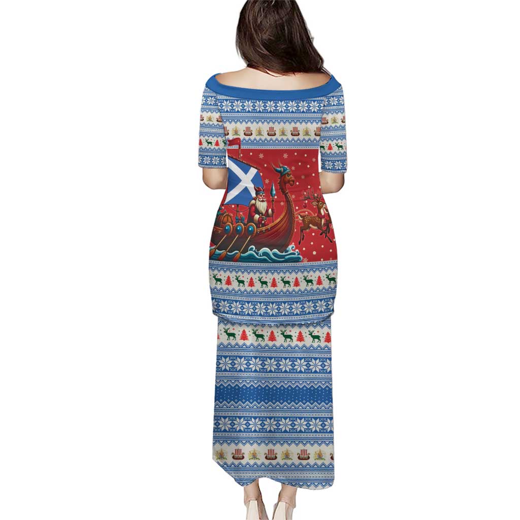 Scotland Viking Santa Christmas Puletasi Funny Reindeer Norse Xmas - Wonder Print Shop