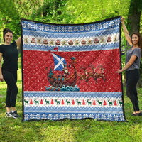 Scotland Viking Santa Christmas Quilt Funny Reindeer Norse Xmas - Wonder Print Shop