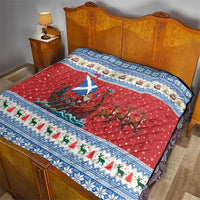 Scotland Viking Santa Christmas Quilt Funny Reindeer Norse Xmas - Wonder Print Shop