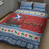 Scotland Viking Santa Christmas Quilt Bed Set Funny Reindeer Norse Xmas - Wonder Print Shop