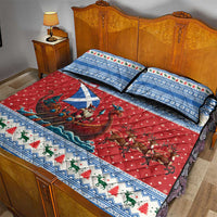 Scotland Viking Santa Christmas Quilt Bed Set Funny Reindeer Norse Xmas - Wonder Print Shop