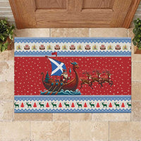 Scotland Viking Santa Christmas Rubber Doormat Funny Reindeer Norse Xmas - Wonder Print Shop