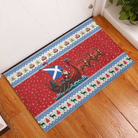 Scotland Viking Santa Christmas Rubber Doormat Funny Reindeer Norse Xmas - Wonder Print Shop