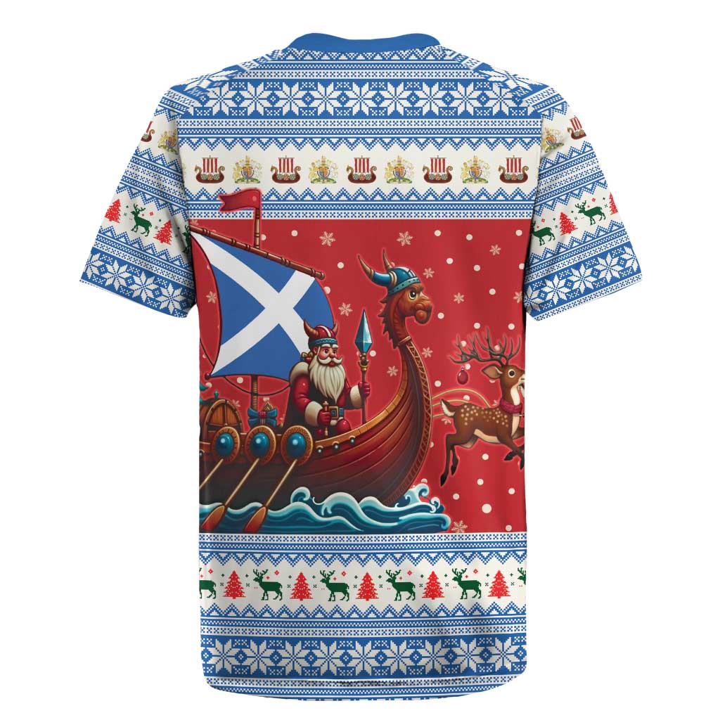 Scotland Viking Santa Christmas Rugby Jersey Funny Reindeer Norse Xmas - Wonder Print Shop
