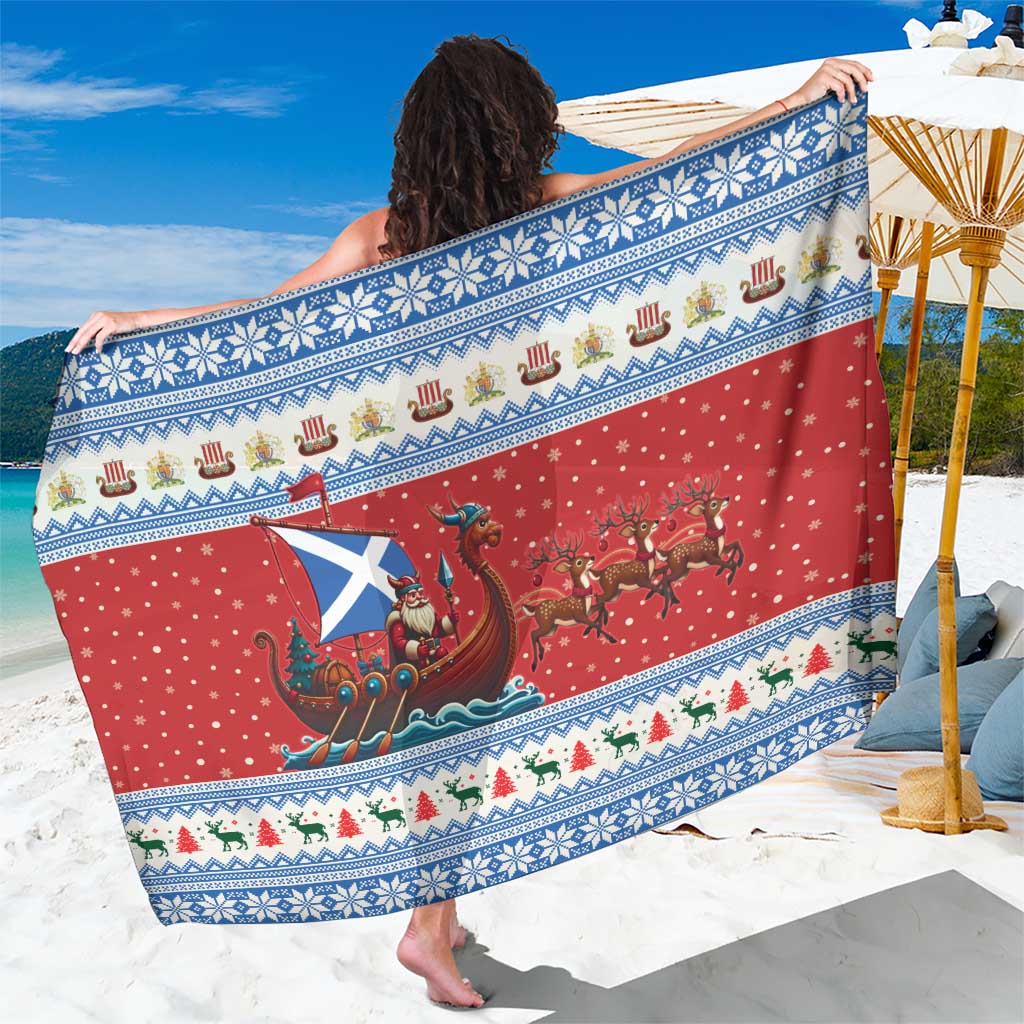 Scotland Viking Santa Christmas Sarong Funny Reindeer Norse Xmas - Wonder Print Shop