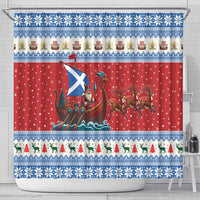 Scotland Viking Santa Christmas Shower Curtain Funny Reindeer Norse Xmas - Wonder Print Shop