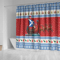 Scotland Viking Santa Christmas Shower Curtain Funny Reindeer Norse Xmas - Wonder Print Shop