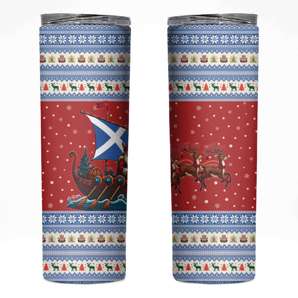 Scotland Viking Santa Christmas Skinny Tumbler Funny Reindeer Norse Xmas - Wonder Print Shop