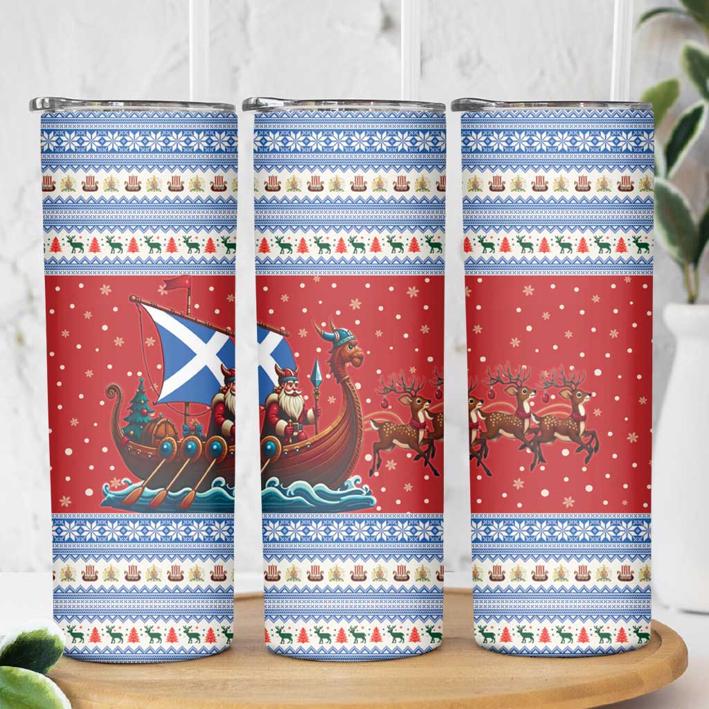 Scotland Viking Santa Christmas Skinny Tumbler Funny Reindeer Norse Xmas - Wonder Print Shop