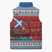 Scotland Viking Santa Christmas Sleeveless Puffer Jacket Funny Reindeer Norse Xmas - Wonder Print Shop