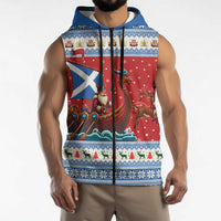 Scotland Viking Santa Christmas Sleeveless Zip Hoodie Funny Reindeer Norse Xmas - Wonder Print Shop