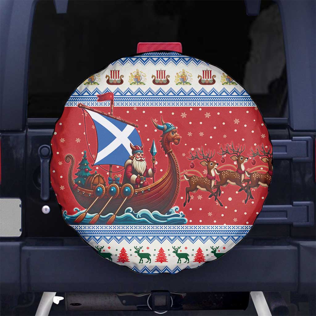 Scotland Viking Santa Christmas Spare Tire Cover Funny Reindeer Norse Xmas - Wonder Print Shop