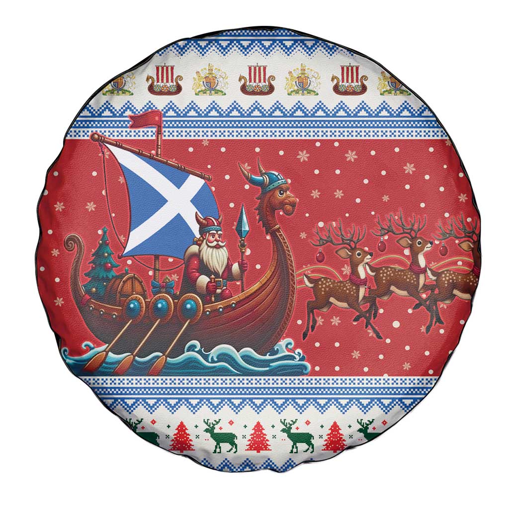 Scotland Viking Santa Christmas Spare Tire Cover Funny Reindeer Norse Xmas - Wonder Print Shop