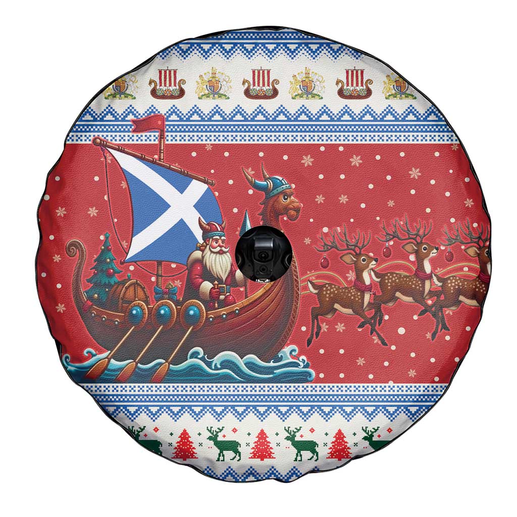 Scotland Viking Santa Christmas Spare Tire Cover Funny Reindeer Norse Xmas - Wonder Print Shop