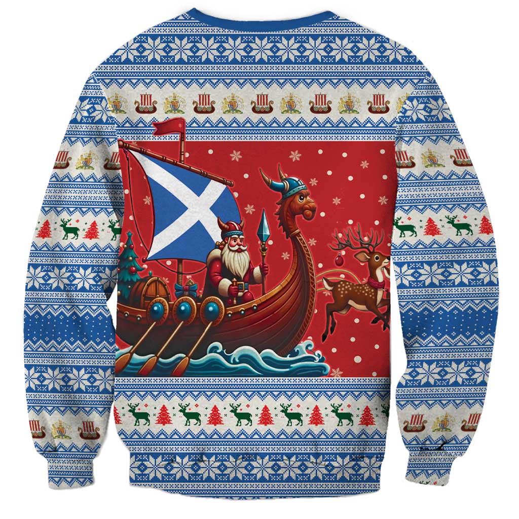 Scotland Viking Santa Christmas Sweatshirt Funny Reindeer Norse Xmas - Wonder Print Shop
